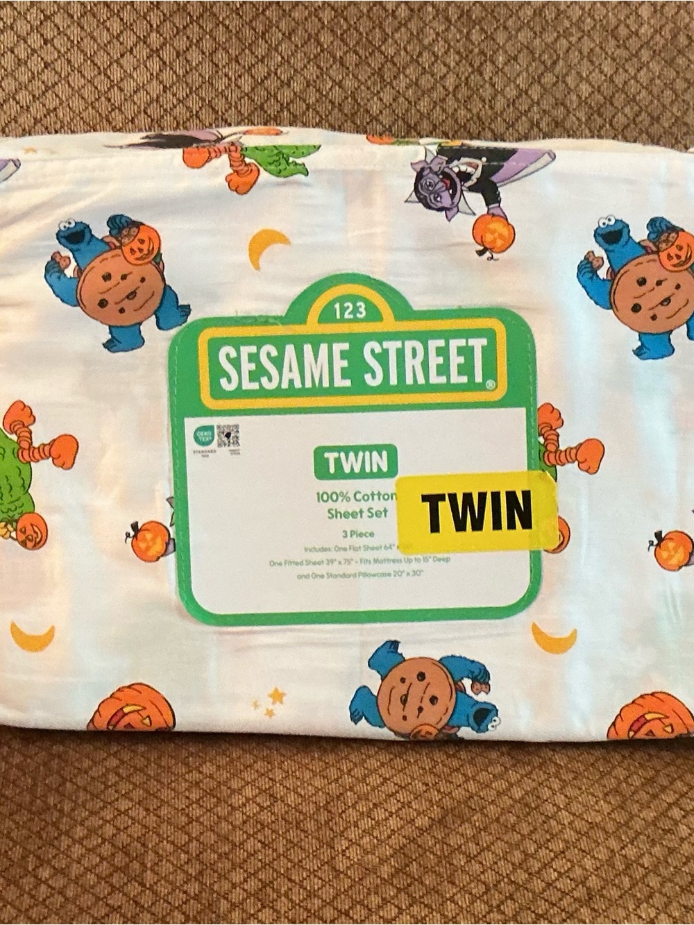 Sesame Street Halloween Twin Sheet Set